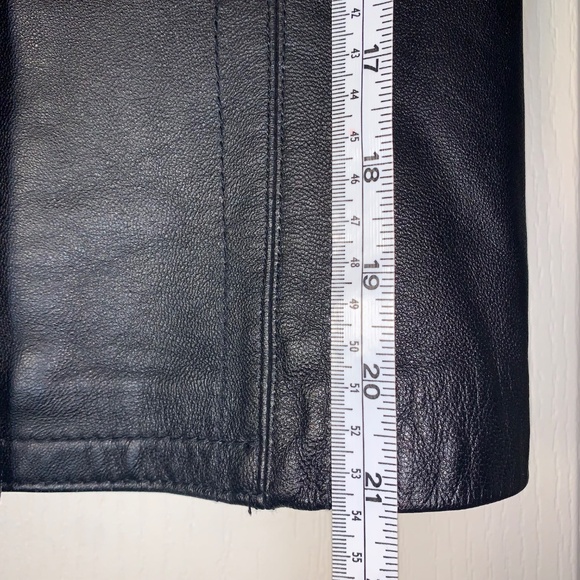 Vintage Tristan & Iseult Genuine Leather Jacket XS Black Fitted Lined Statement - Picture 11 of 16
